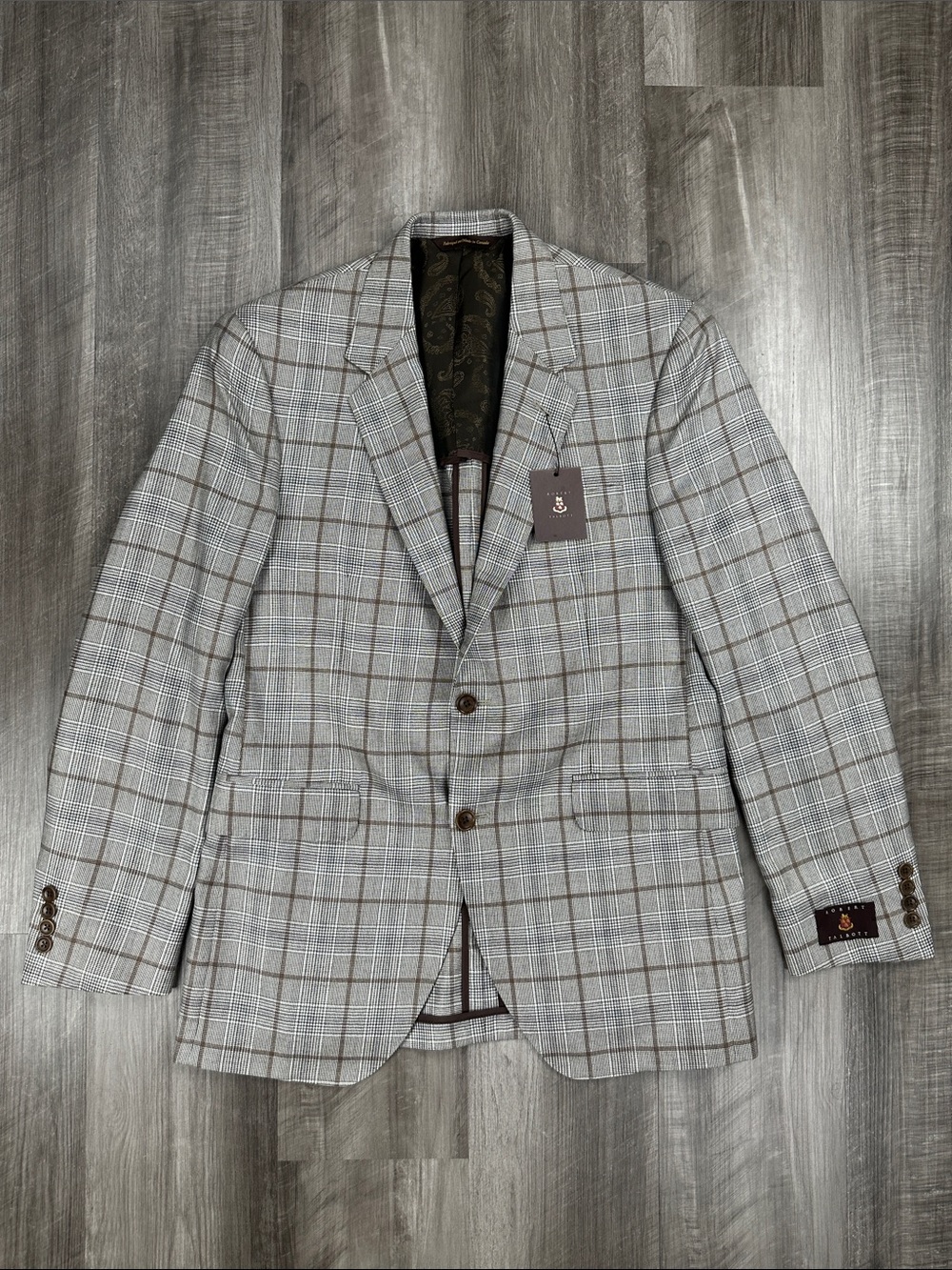 Robert Talbott Ing Loro Piana Cashmere Cloud Plaid Blazer - 40R